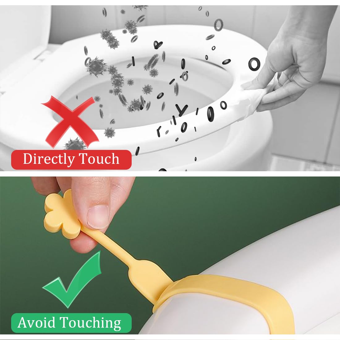 Set Of 3 Silicone Toilet Seat Lifter, Toilet Seat Handle, Universal Hygienic Seat Cover Handle, Multifunctional Anti Fouling Handle, Non-Marking Adhesive Flap Device Set Of 3 Silicone Toilet Seat Lifter, Toilet Seat Handle, Universal Hygienic Seat Cover Handle, Multifunctional Anti Fouling Handle, Non-Marking Adhesive Flap Device